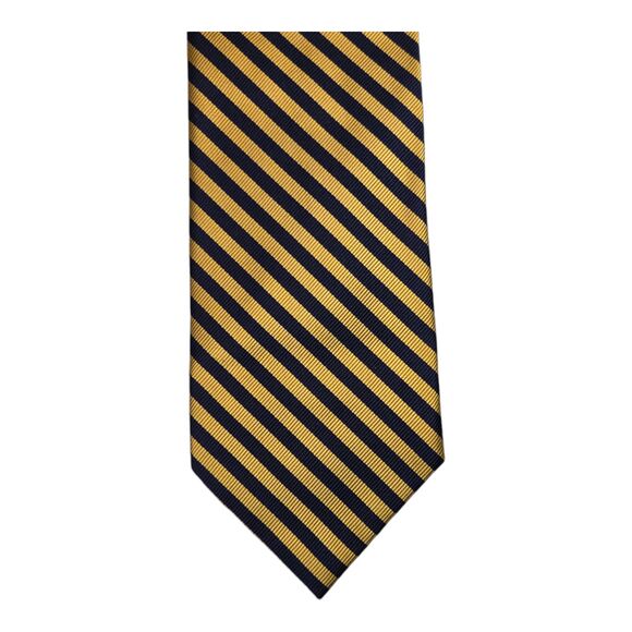 Jos. A. Bank Woven Men's‎ Neck Tie Gold and Blue Stripes 100% Silk - Picture 1 of 9